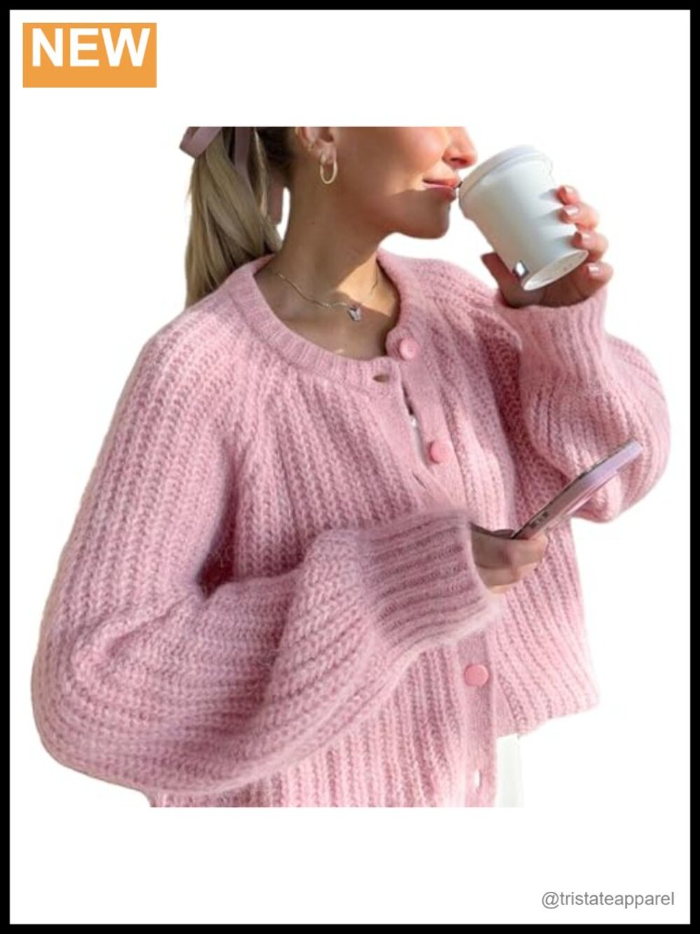 Women's Chunky Knit Open Front Cardigan Long Sleeve